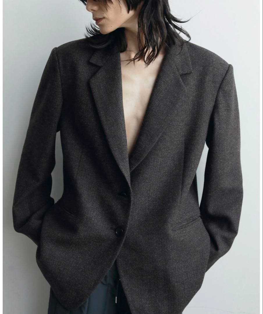 【新品】anuke Herringbone Wool Jacket 38