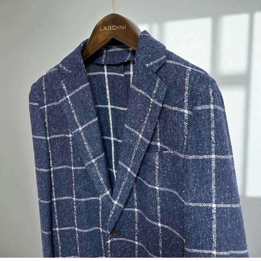 【美品】トゥモローランド フェルラ生地リネン混ジャケット ネイビー Lサイズ相当