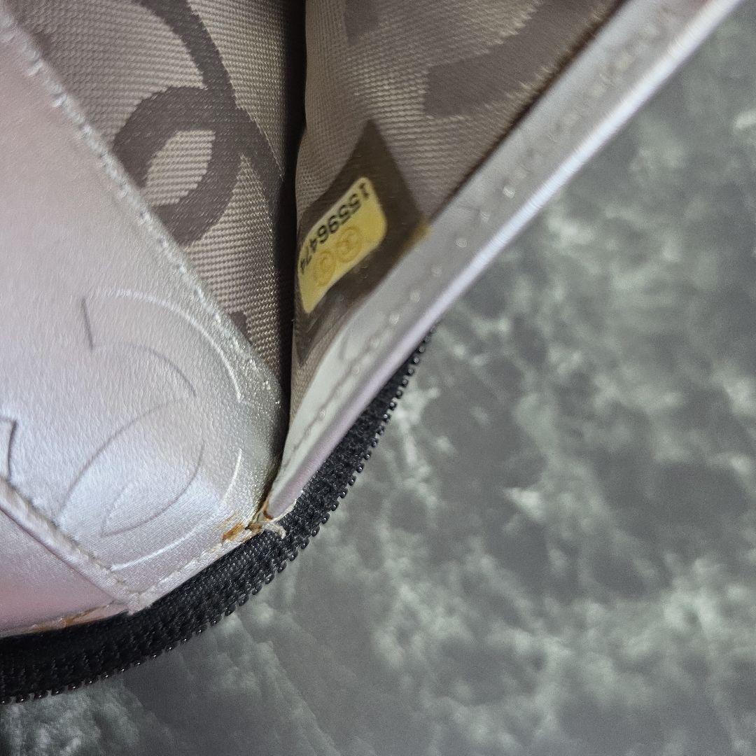 極美品CHANEL オーガナイザーカンボンライン長財布 黒 シルバー　ココマーク