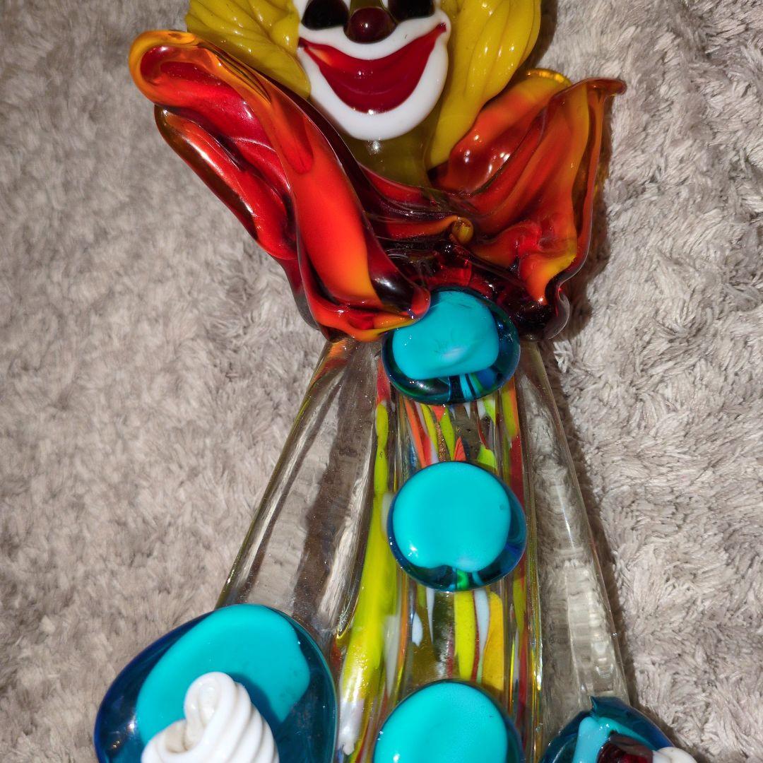 イタリア　ムラーノガラス　ピエロ　大きめサイズ置物