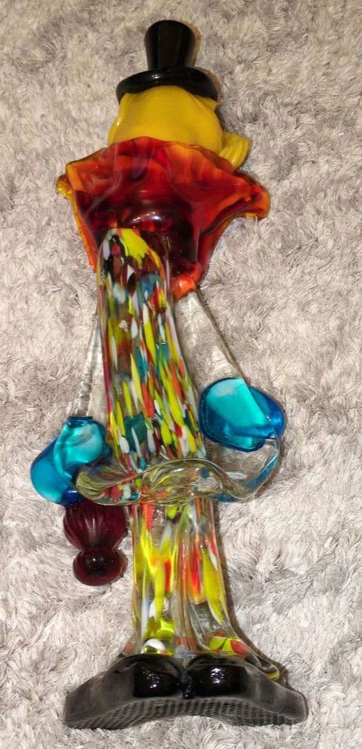 イタリア　ムラーノガラス　ピエロ　大きめサイズ置物