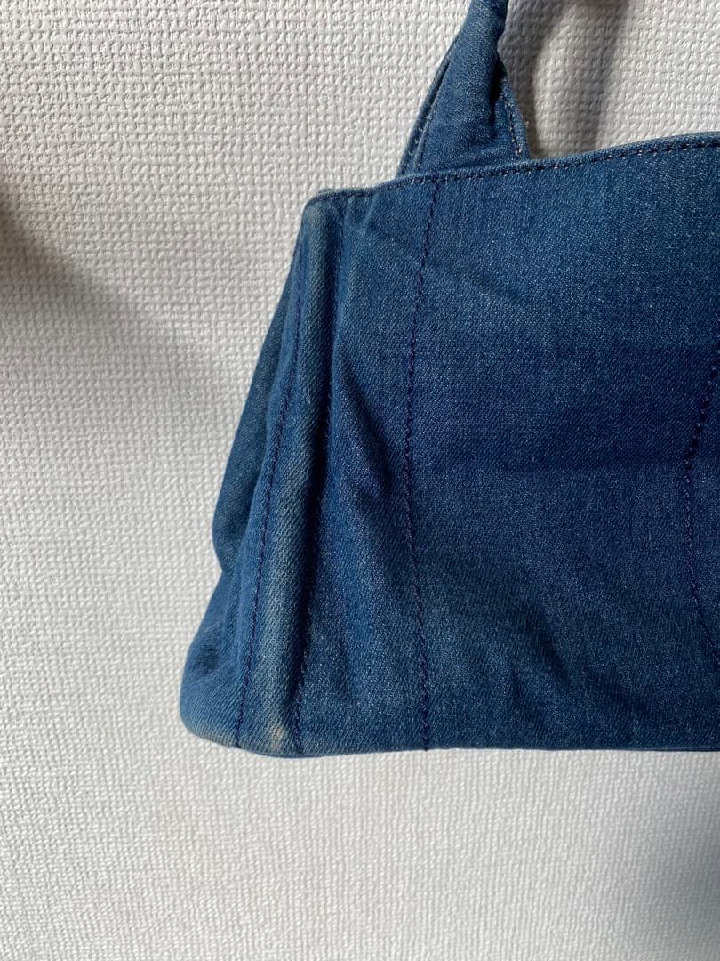 PRADA カナパ　デニム　ハンドバッグ
