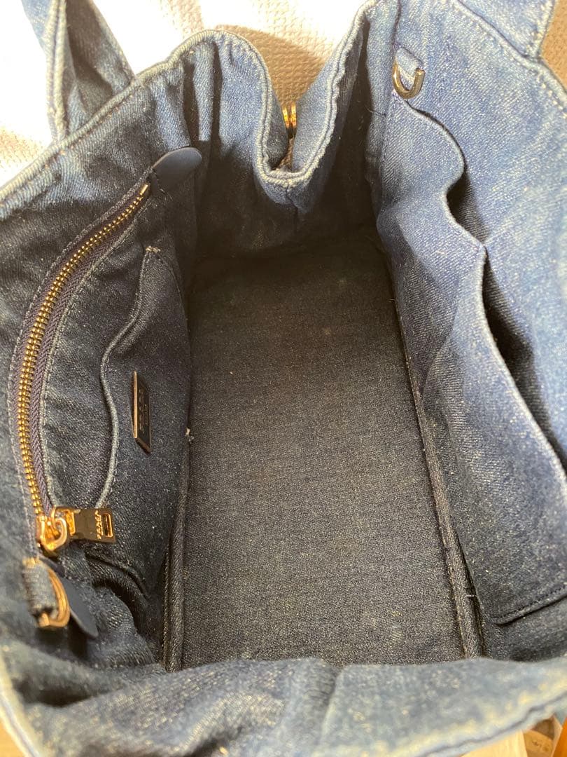 PRADA カナパ　デニム　ハンドバッグ