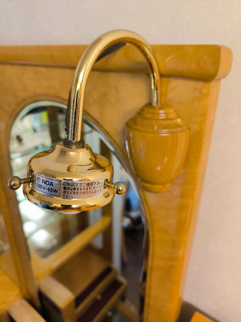 木製ドレッサー・鏡台 ミラー付き