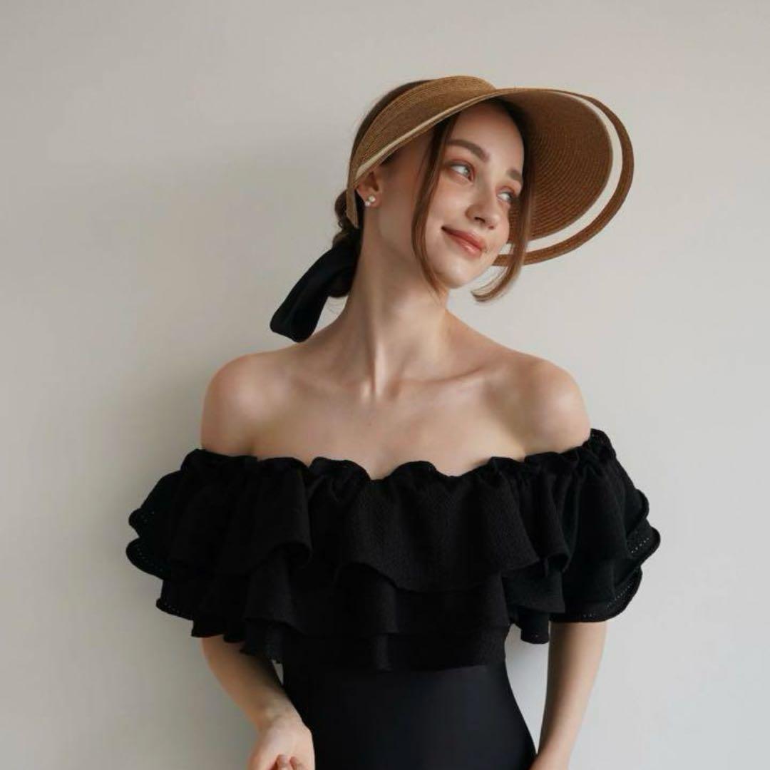 【新品】CA4LA×Acka satin ribbon sun visor 帽子