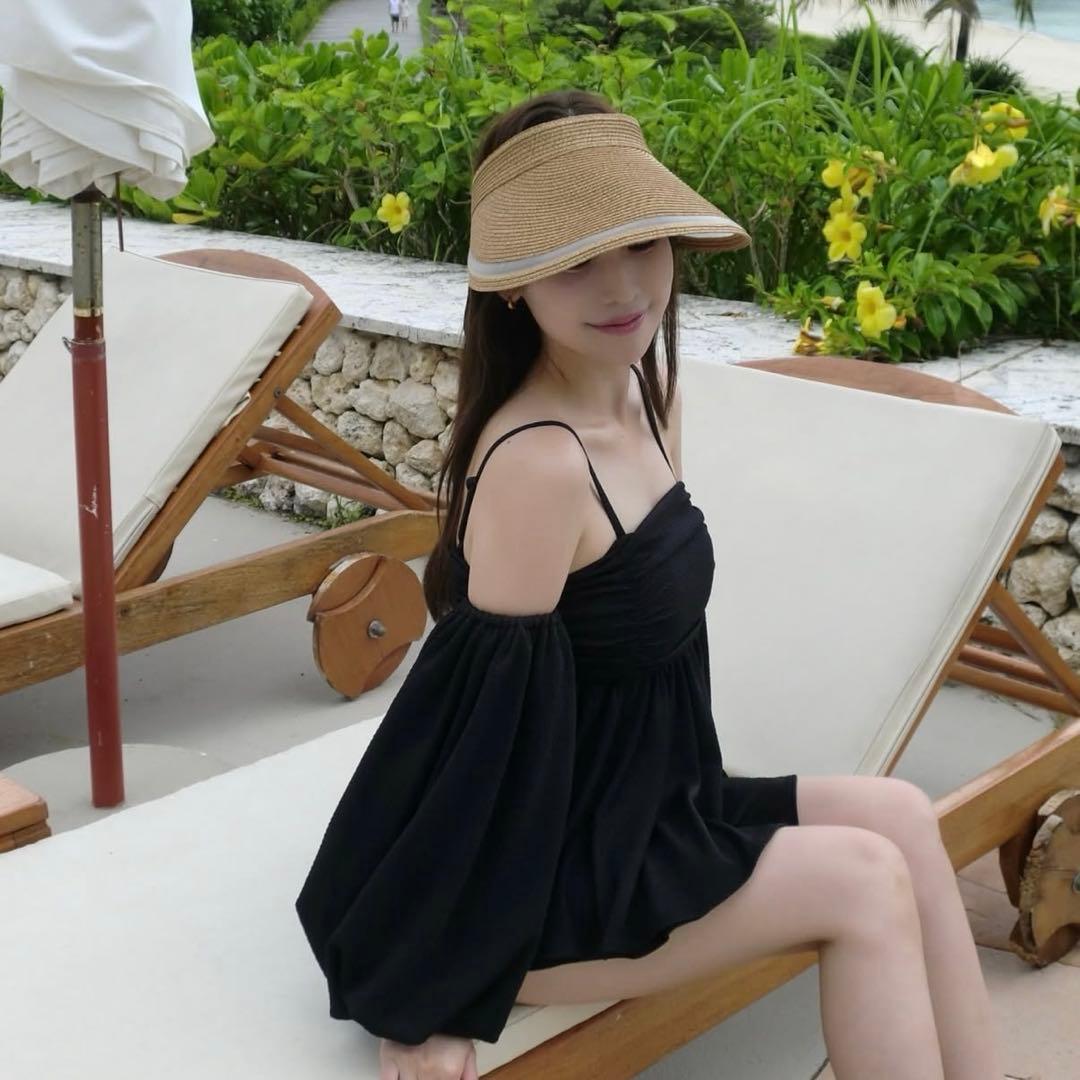 【新品】CA4LA×Acka satin ribbon sun visor 帽子