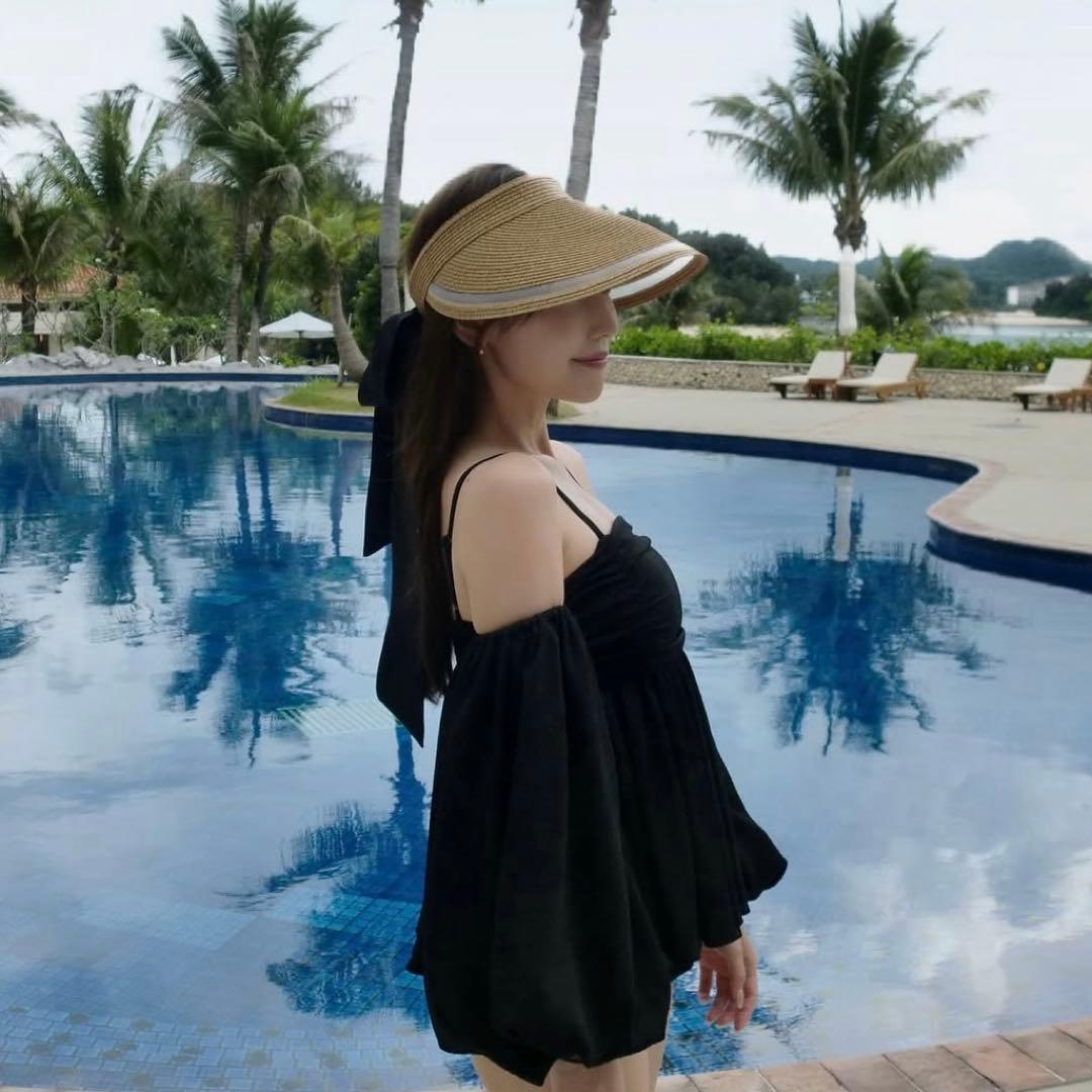 【新品】CA4LA×Acka satin ribbon sun visor 帽子