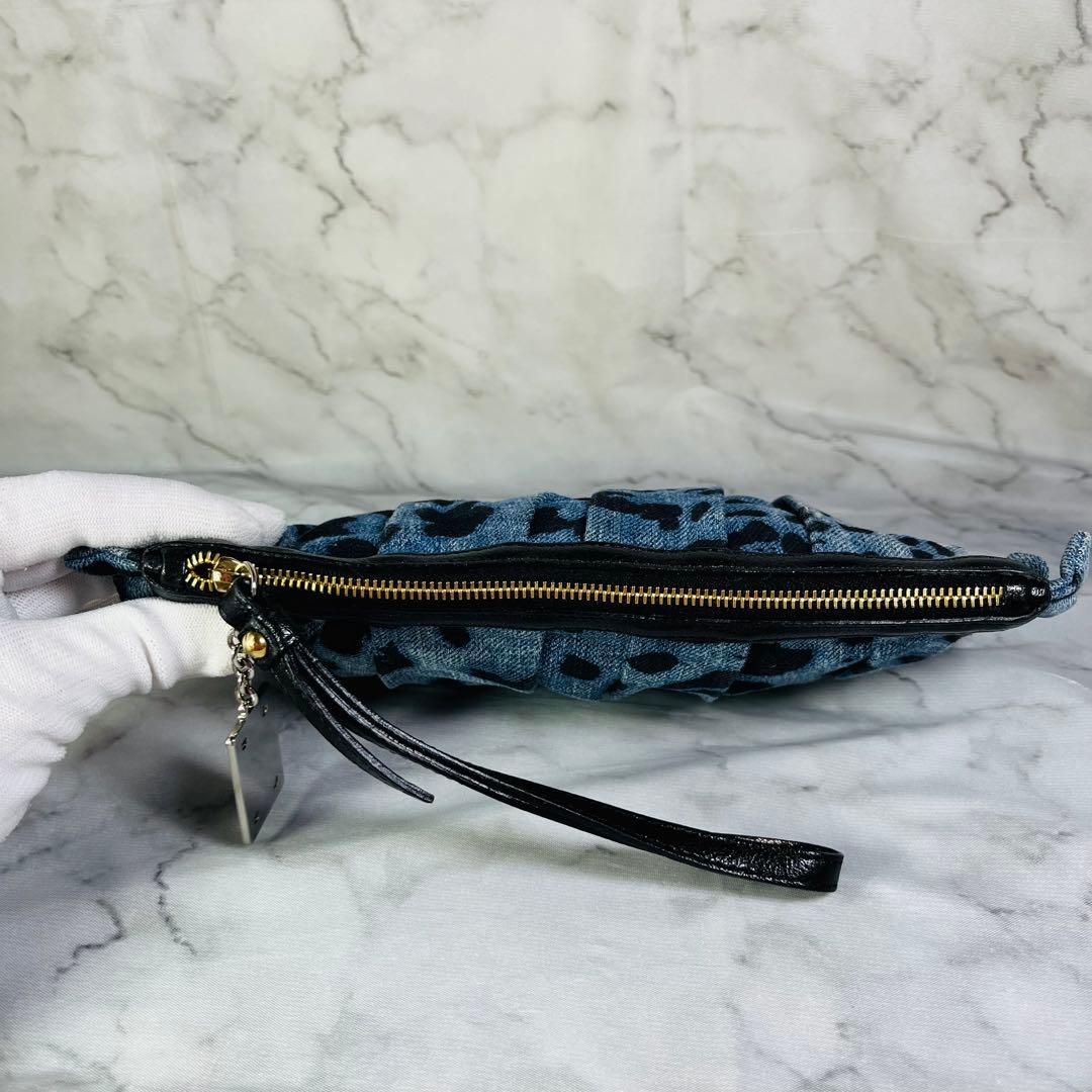 【希少】Dolce＆Gabbana　ドルガバ　クラッチバッグ　デニム　レオパード