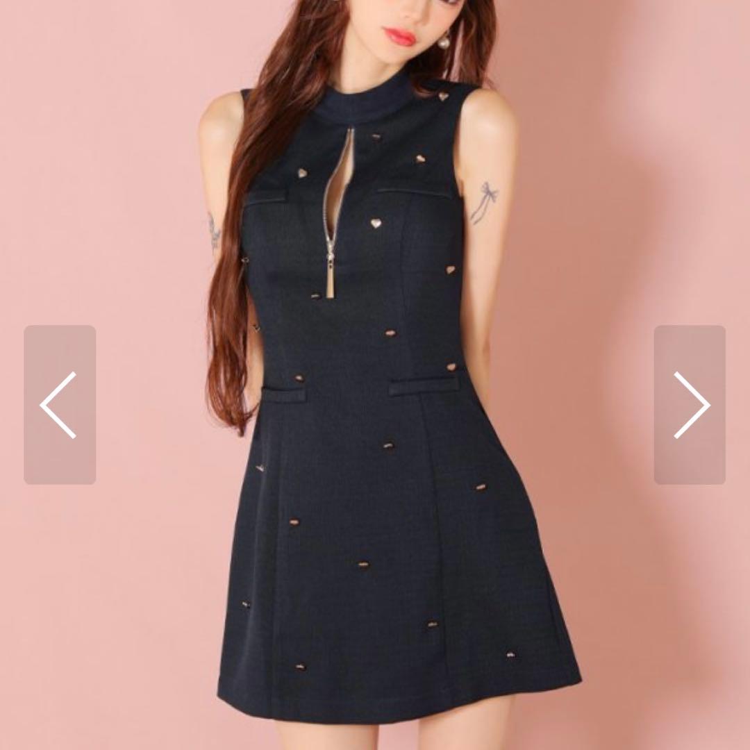 ROBE de FLEURS ノースリーブミニドレス ブラック