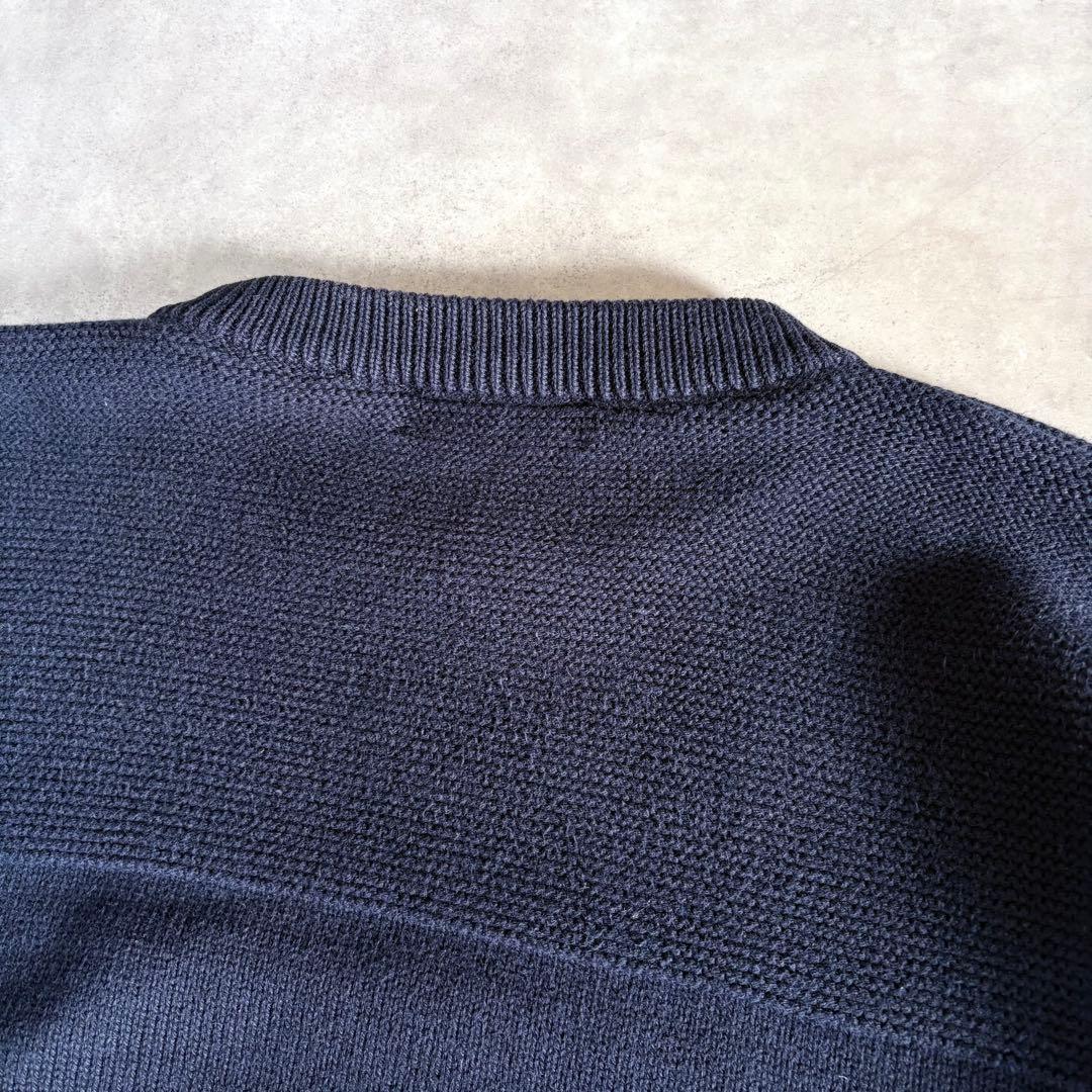 Burberrys 英国製 クレスト刺繍 ホースロゴ コットンニット ネイビー