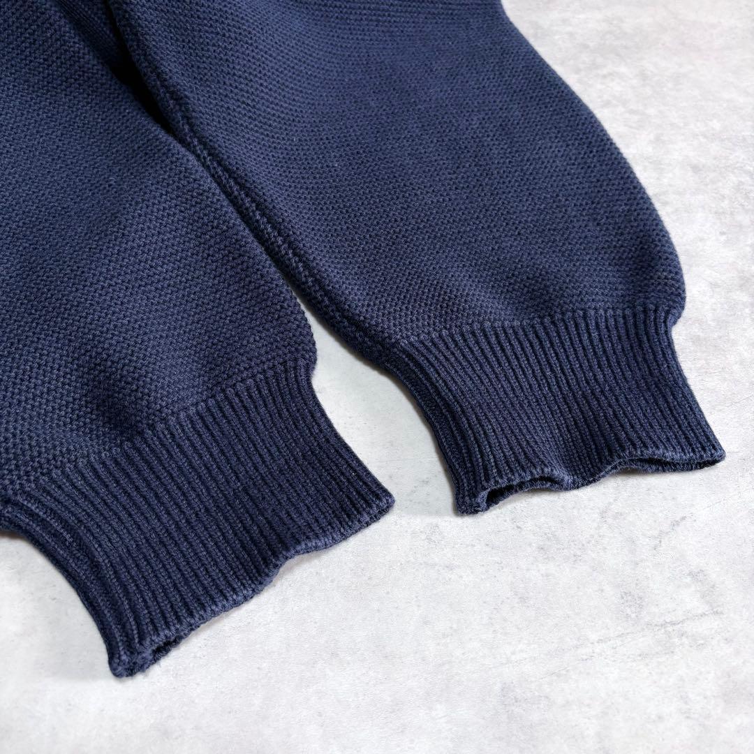 Burberrys 英国製 クレスト刺繍 ホースロゴ コットンニット ネイビー