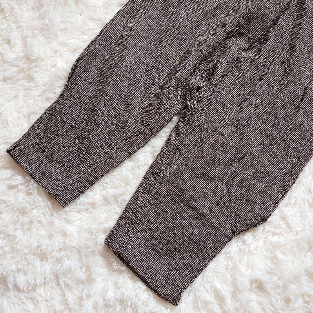 アーツアンドサイエンス　シワ加工　千鳥格子柄　サルエルパンツ　ウール　リネン