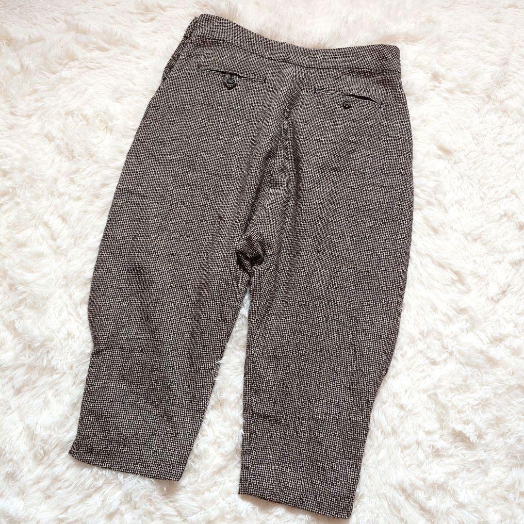 アーツアンドサイエンス　シワ加工　千鳥格子柄　サルエルパンツ　ウール　リネン