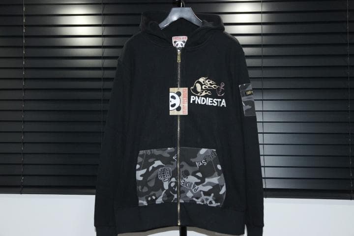 パンディエスタ サーマルパーカ＋２WAY迷彩パンツ L 黒 PANDIESTA