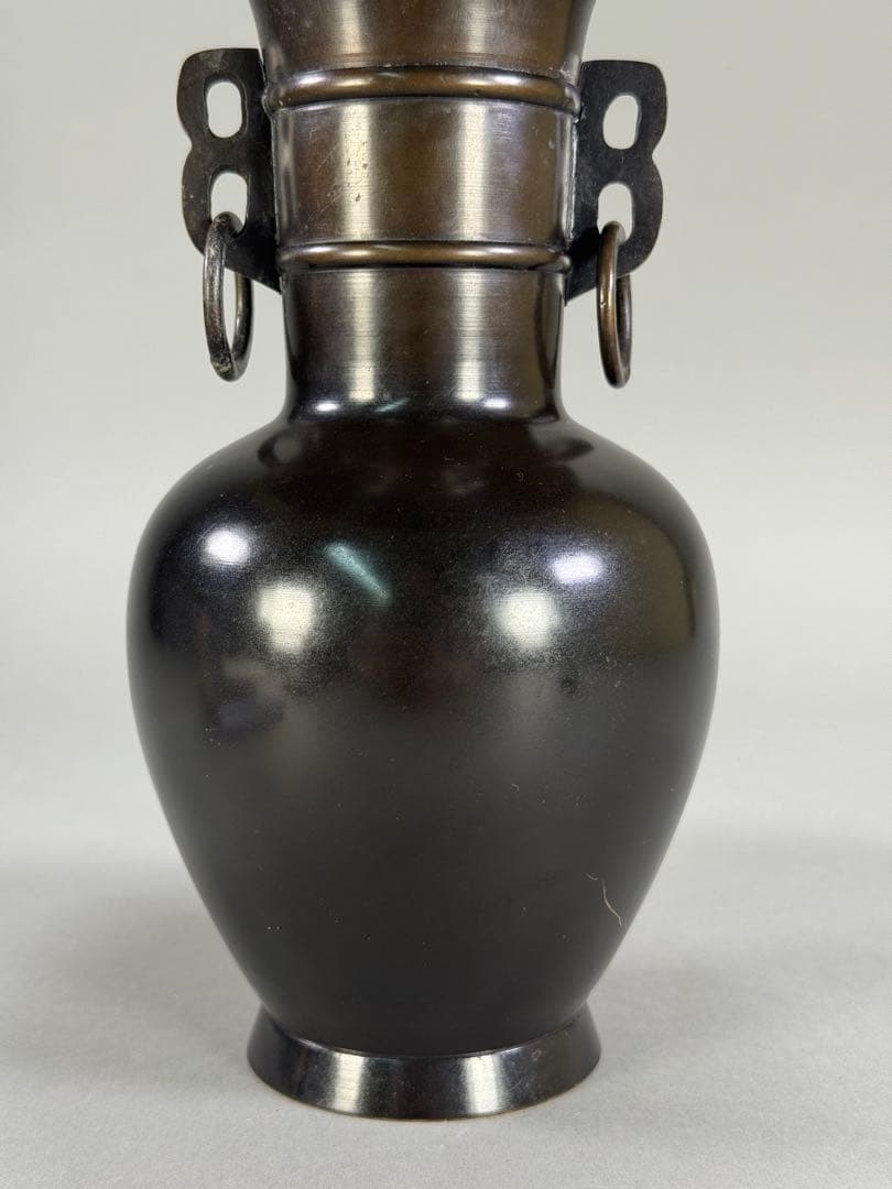 いけばな　池坊 唐銅花瓶 立花　花器　花瓶　華道具高さ:24.5cm