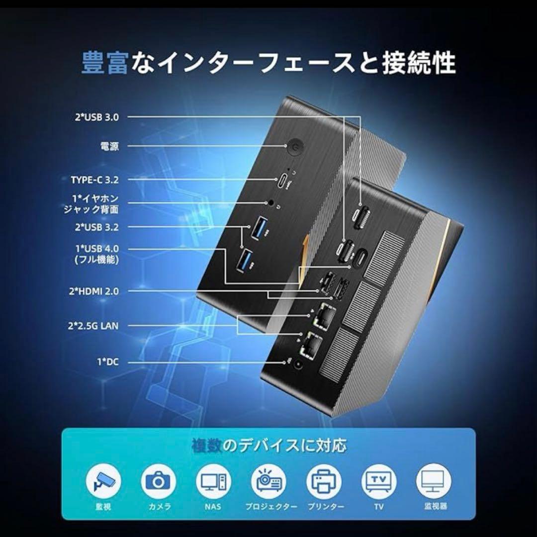 【新品】ミニPC AMD Ryzen 7 8845HS 8コア16スレッド