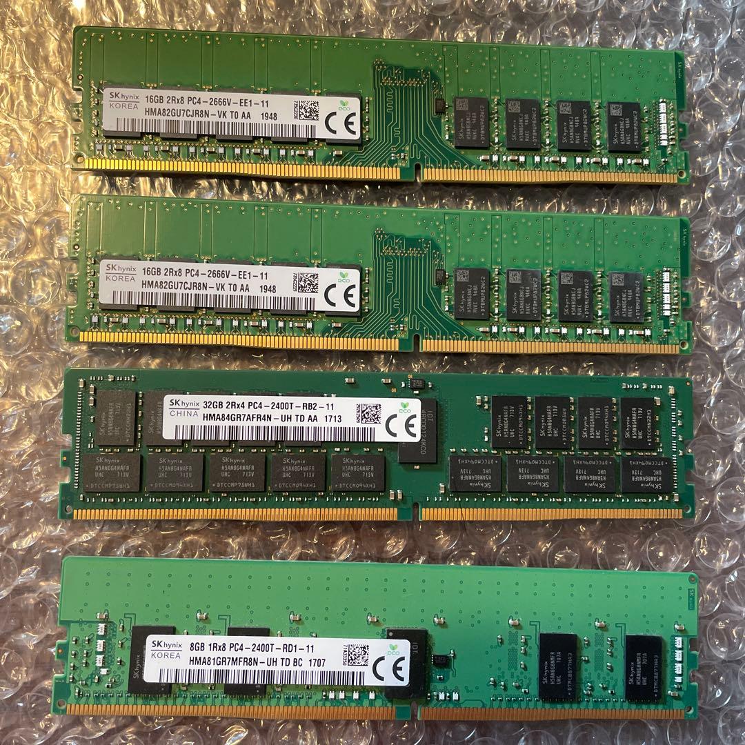 72GB(16G×2枚,32GB,8GB) PC4 DDR4 ECCメモリー
