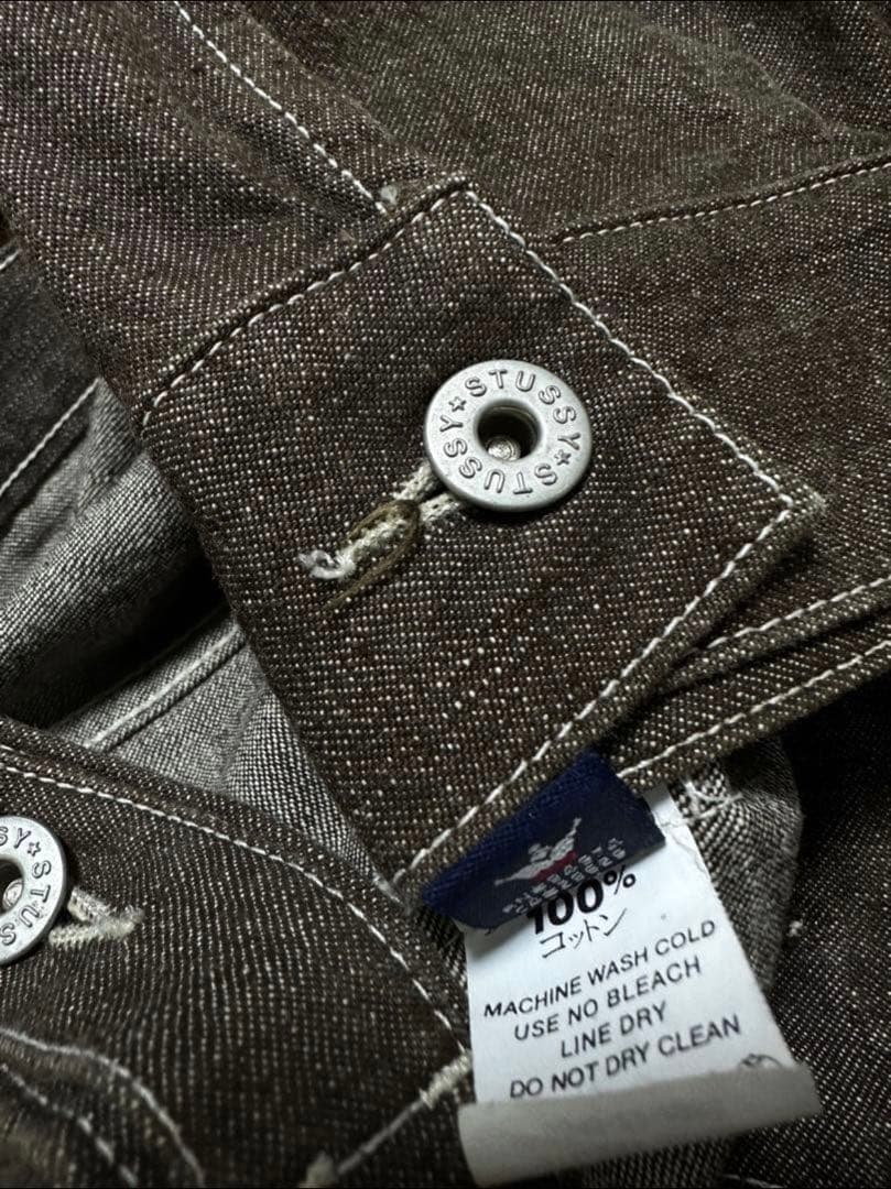 5*5様 old stussy 紺タグ 90s ブラウン デニムジャケット