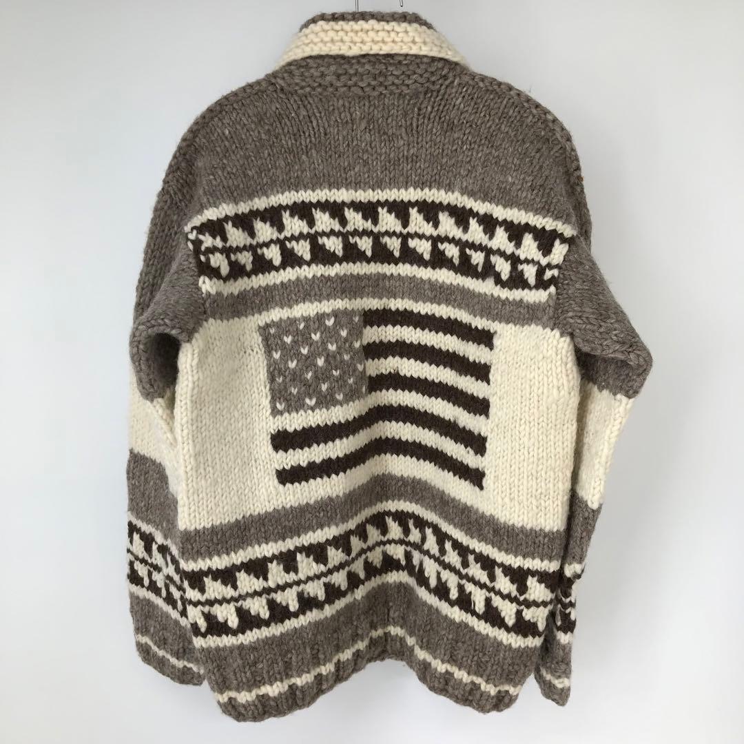 ハンティングワールド　カウチンセーター　M　ウール100　カナダ製