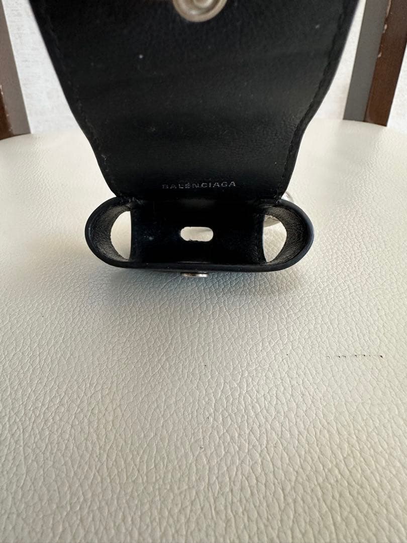 バレンシアガ ブラック レザー AirPods Pro用ケース 黒