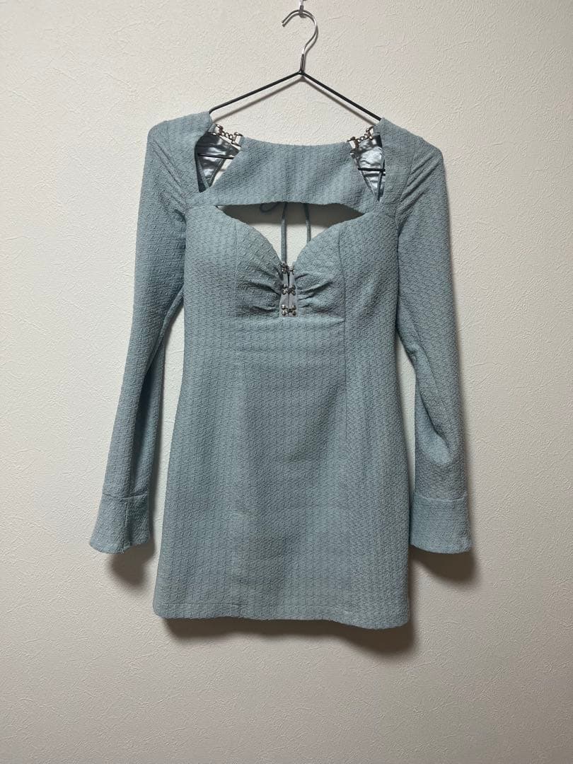 ROBE　de FLEURS 長袖バックオープンタイトミニキャバドレス