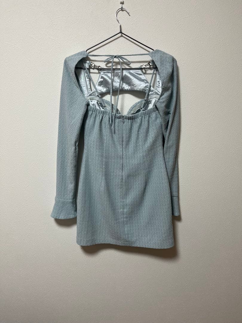 ROBE　de FLEURS 長袖バックオープンタイトミニキャバドレス