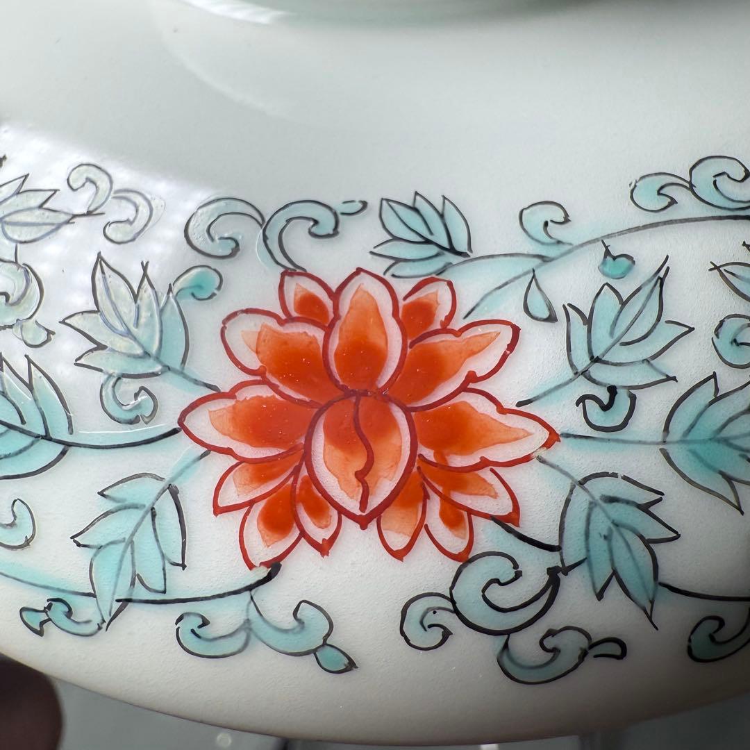 無形文化財指定　人間国宝　十二代　今右衛門　「錦　花唐草文蓋物」　高級ライン