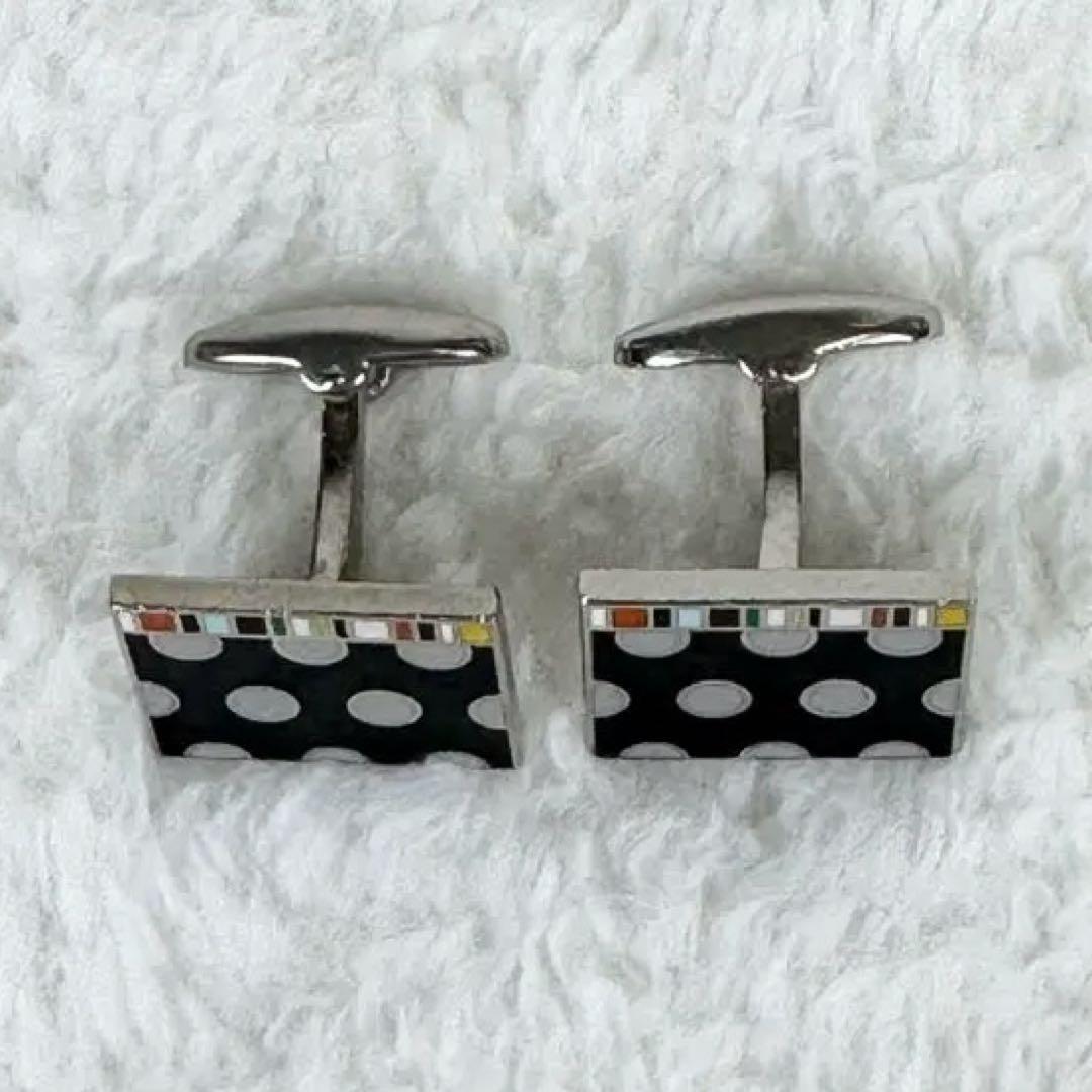 【美品】Paul Smith ポールスミス　カフス　黒　水玉