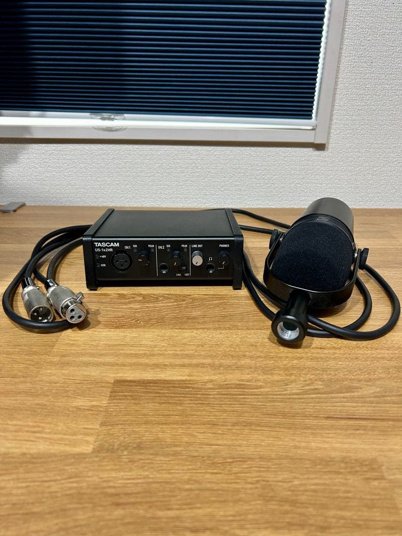 Shure MV7X + Tascam US1×2HR + XLRケーブルセット