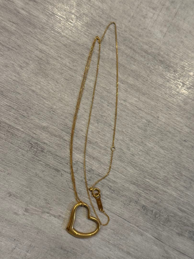 ハート型金ネックレス K18刻印