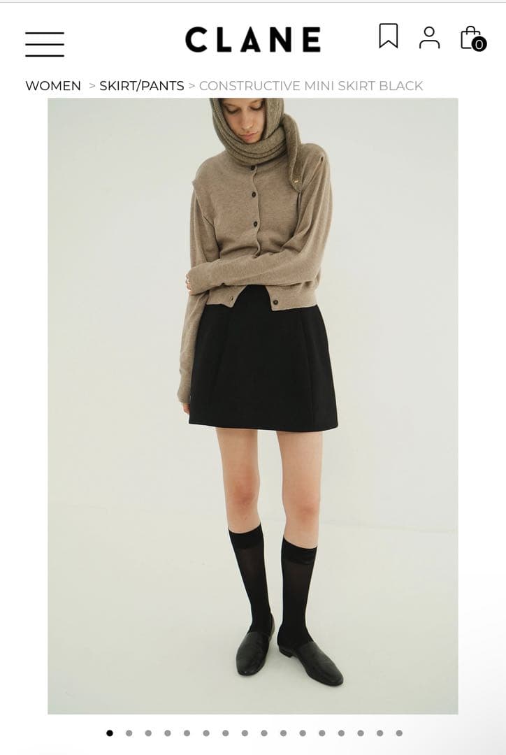 CLANE CONSTRUCTIVE MINI SKIRT ブラック