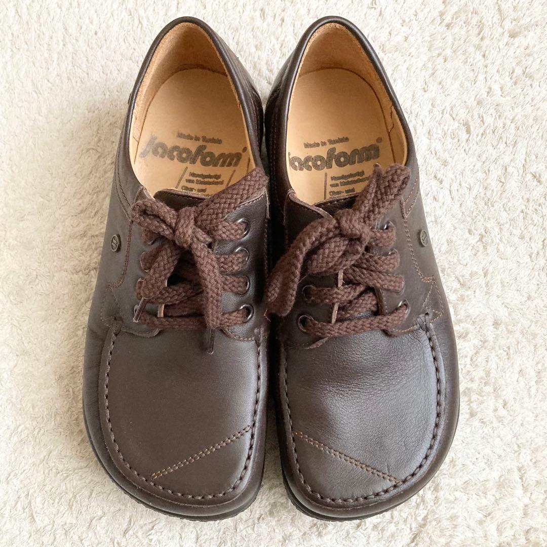 jacoform ヤコフォーム　レザー　コンフォートシューズ　茶　ブラウン