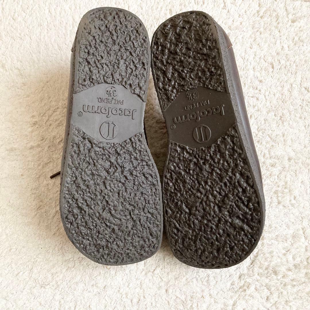 jacoform ヤコフォーム　レザー　コンフォートシューズ　茶　ブラウン