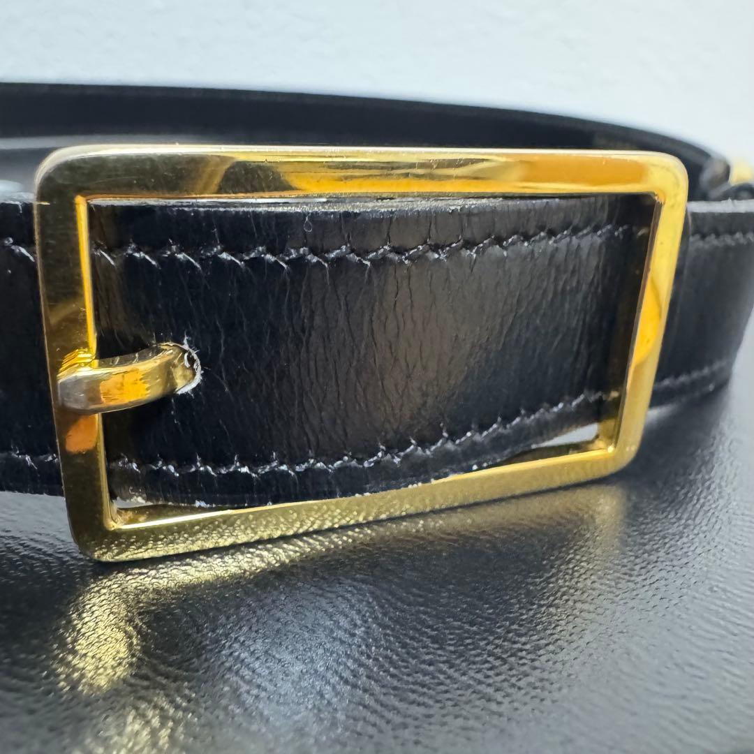 【美品】シャネル CHANEL ベルト レザー ココマーク 黒 ヴィンテージ