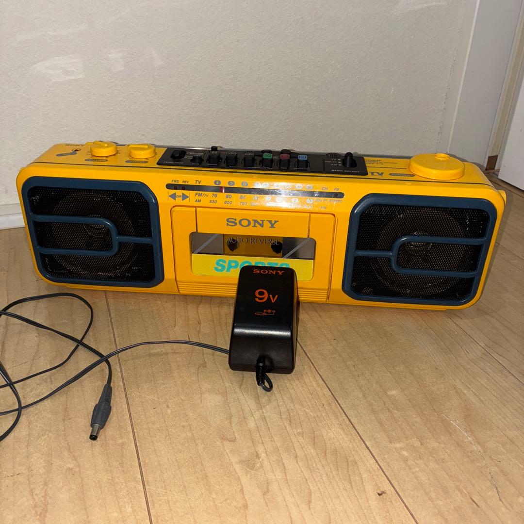 SONYSPORTS ソニー ラジカセ CFS-V75 イエロー ジャンク