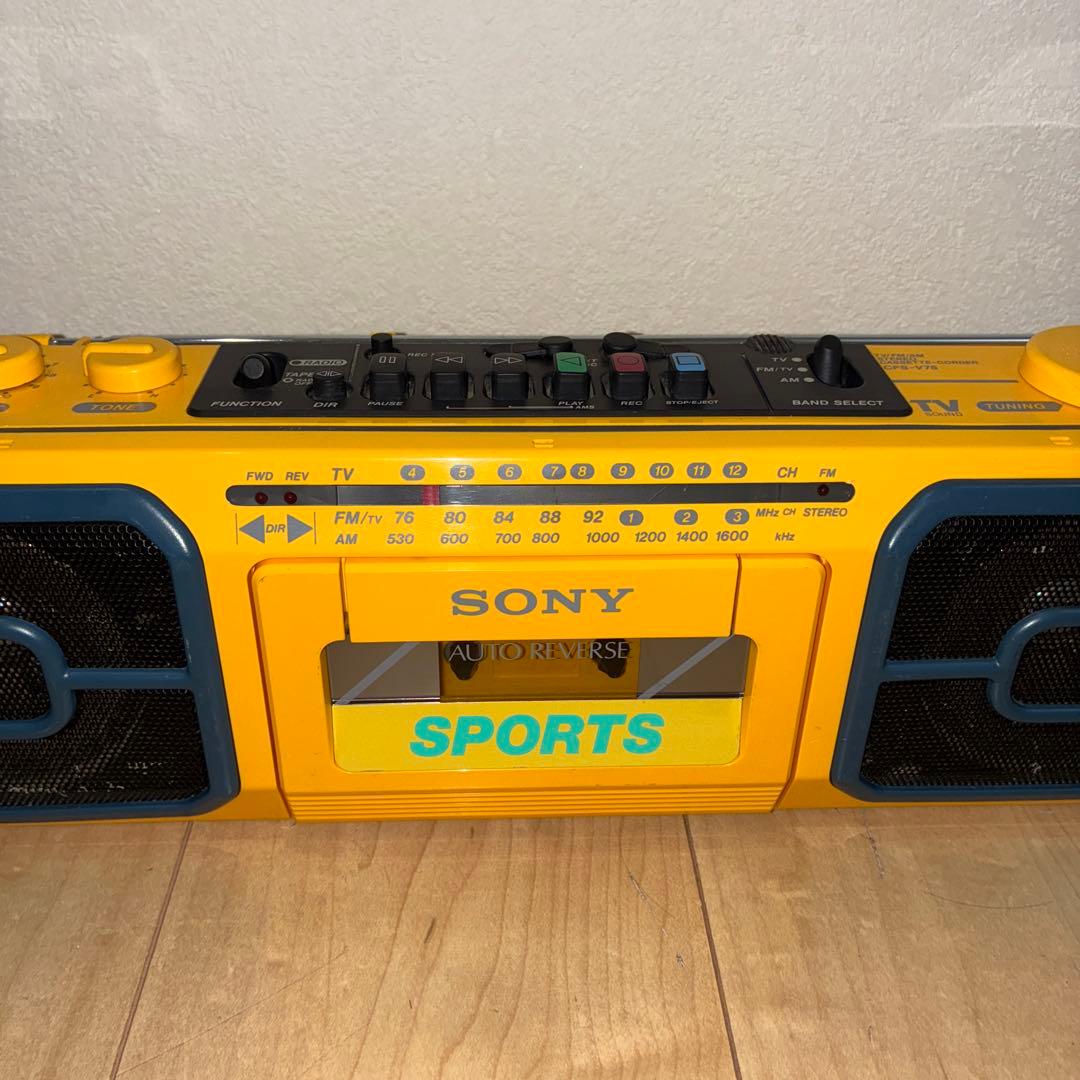SONYSPORTS ソニー ラジカセ CFS-V75 イエロー ジャンク