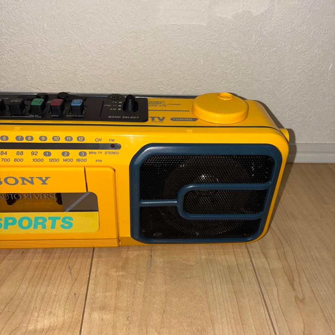 SONYSPORTS ソニー ラジカセ CFS-V75 イエロー ジャンク