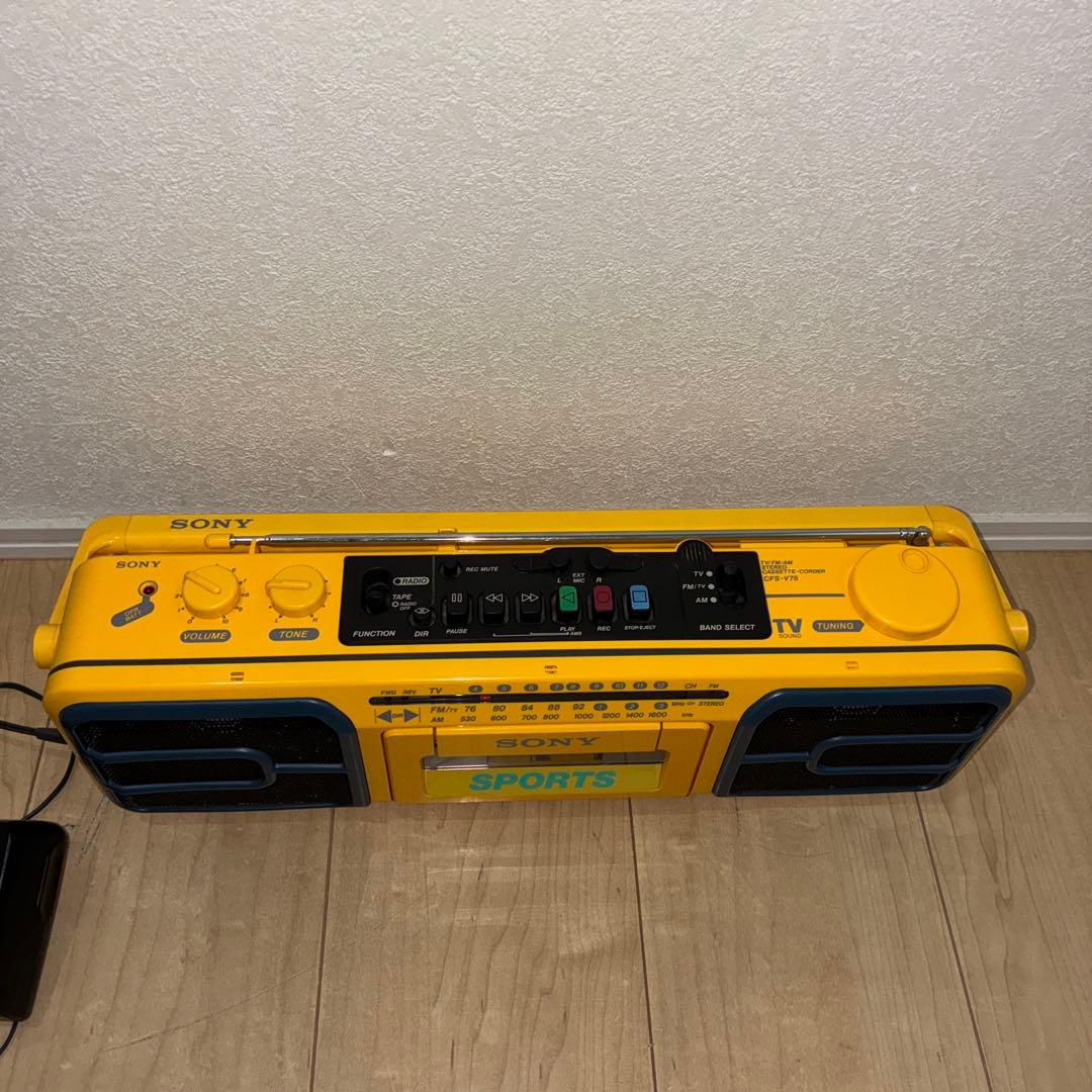 SONYSPORTS ソニー ラジカセ CFS-V75 イエロー ジャンク
