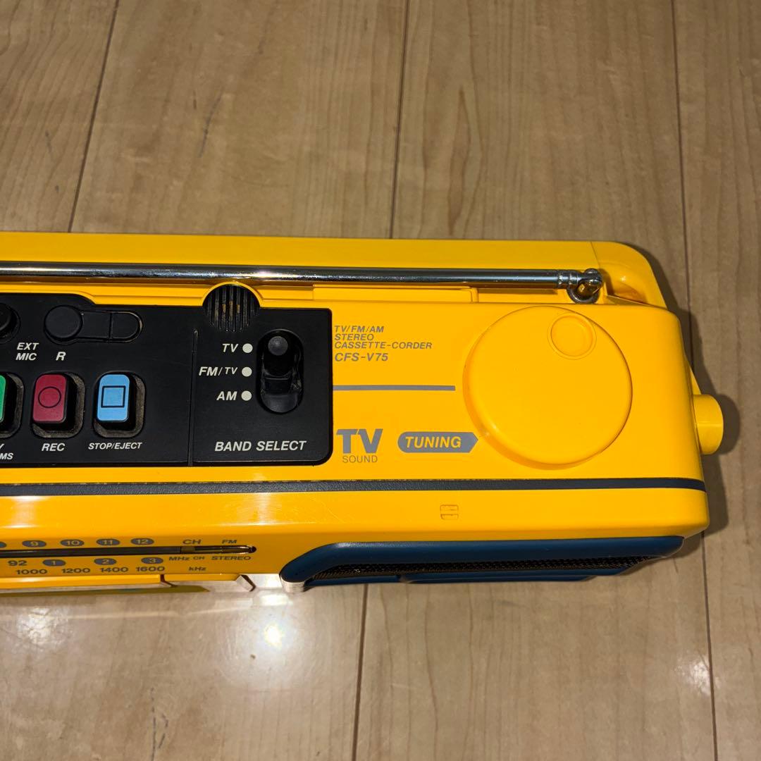 SONYSPORTS ソニー ラジカセ CFS-V75 イエロー ジャンク
