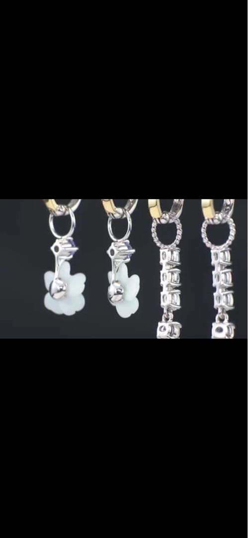 GSTVブルークォーツァイト ジルコン ＆ムーンストーンチャーム 2点セット