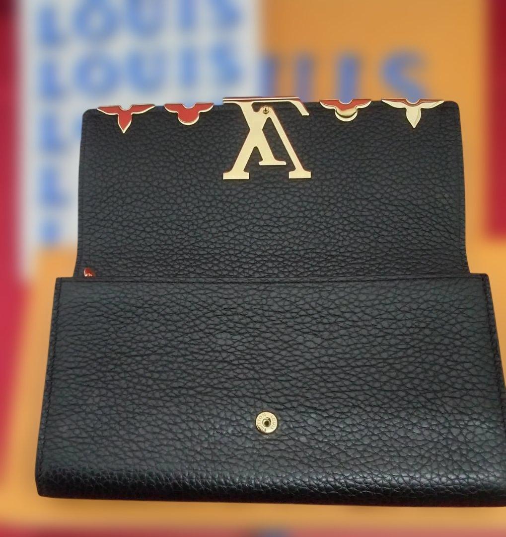 LOUIS VUITTON 黒 長財布　ポルトフォイヌ・カプシーヌ