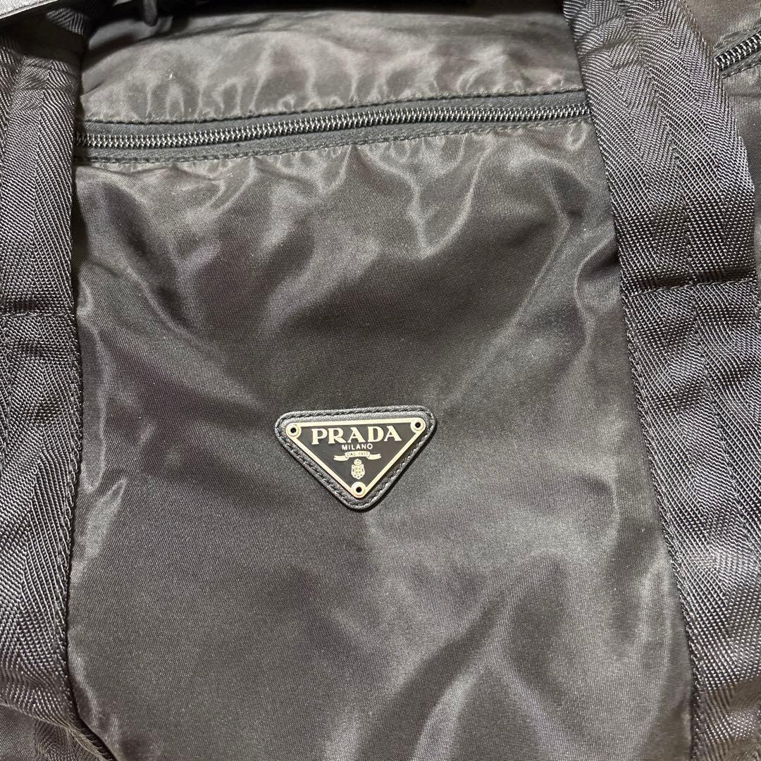 PRADA テスート サフィアーノ 2way ボストンバッグ ナイロン 黒