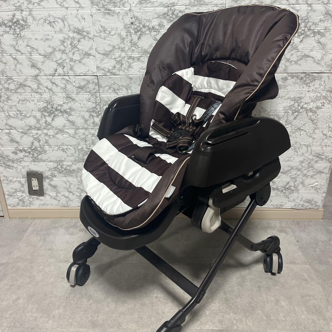 【美品】Combi ネムリラ4キャス AT オートスウィング ハイローチェア