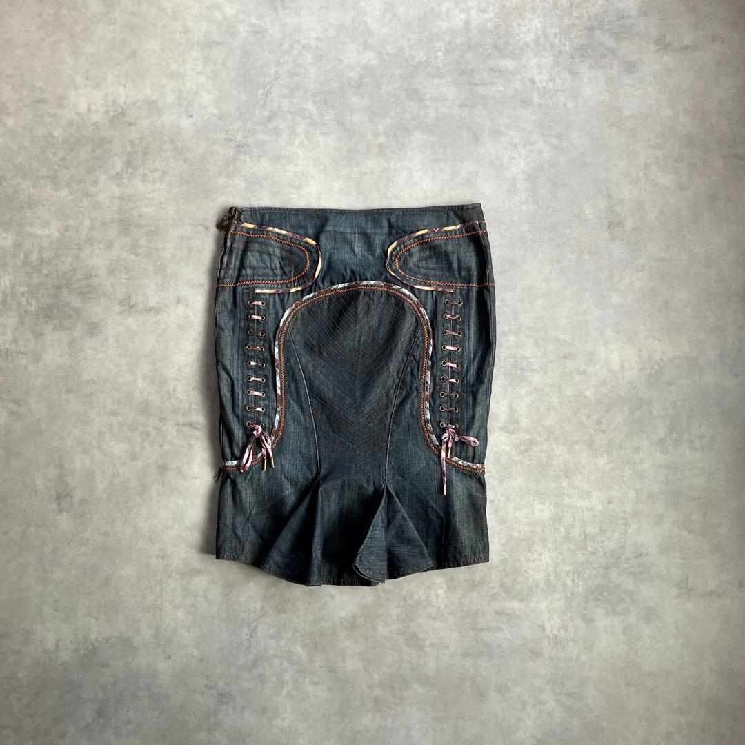 スカート 00s y2k archive just cavalli denim skirt