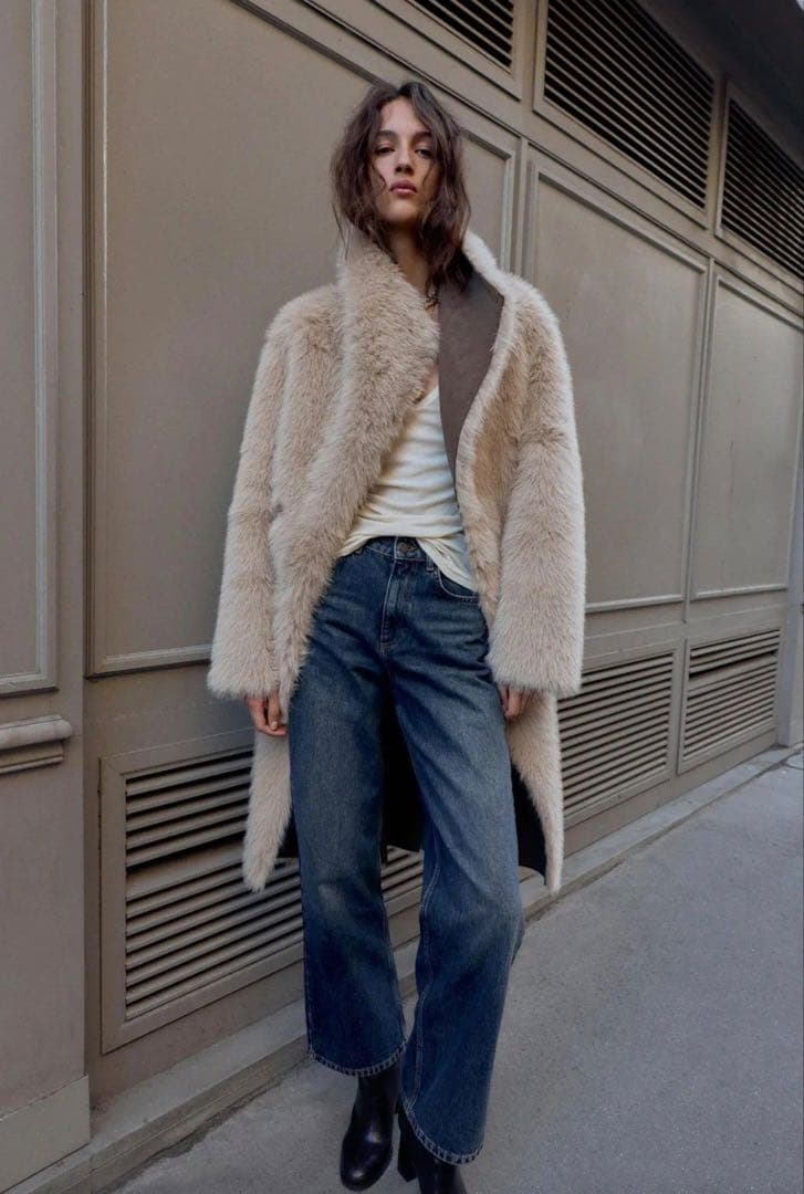 ZARA リバーシブル　ダブルフェイスロングコート