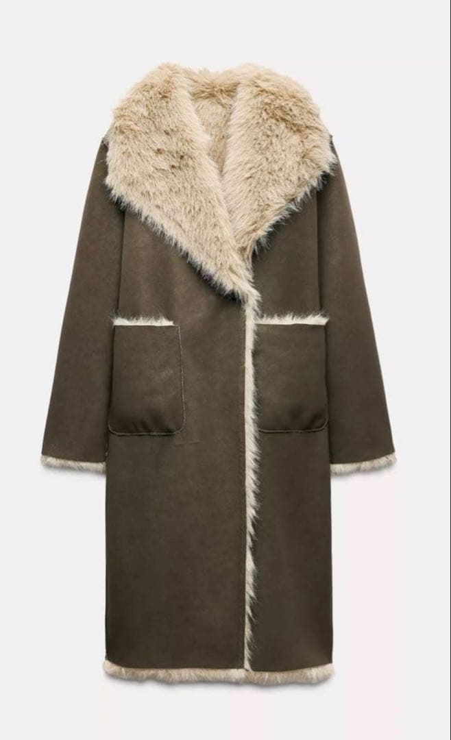 ZARA リバーシブル　ダブルフェイスロングコート