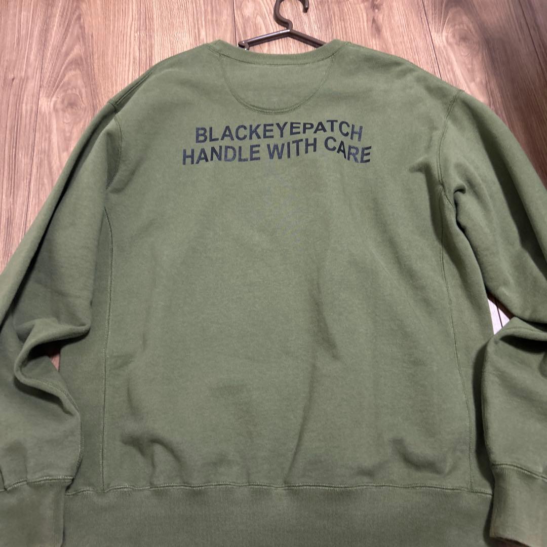 Black Eye Patch トレーナー Lサイズ オリーブ　取扱注意