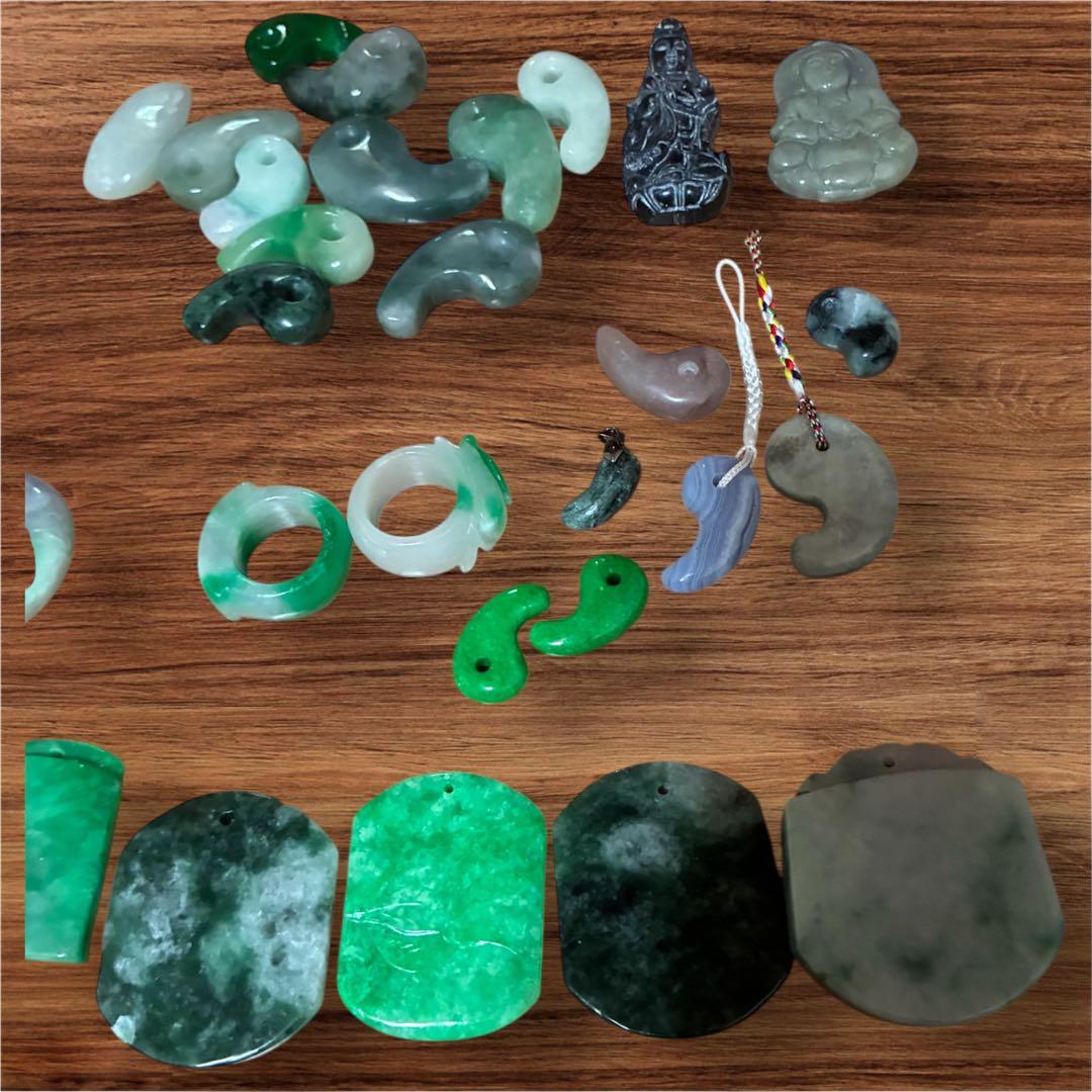 翡翠、勾玉、和田白玉セット