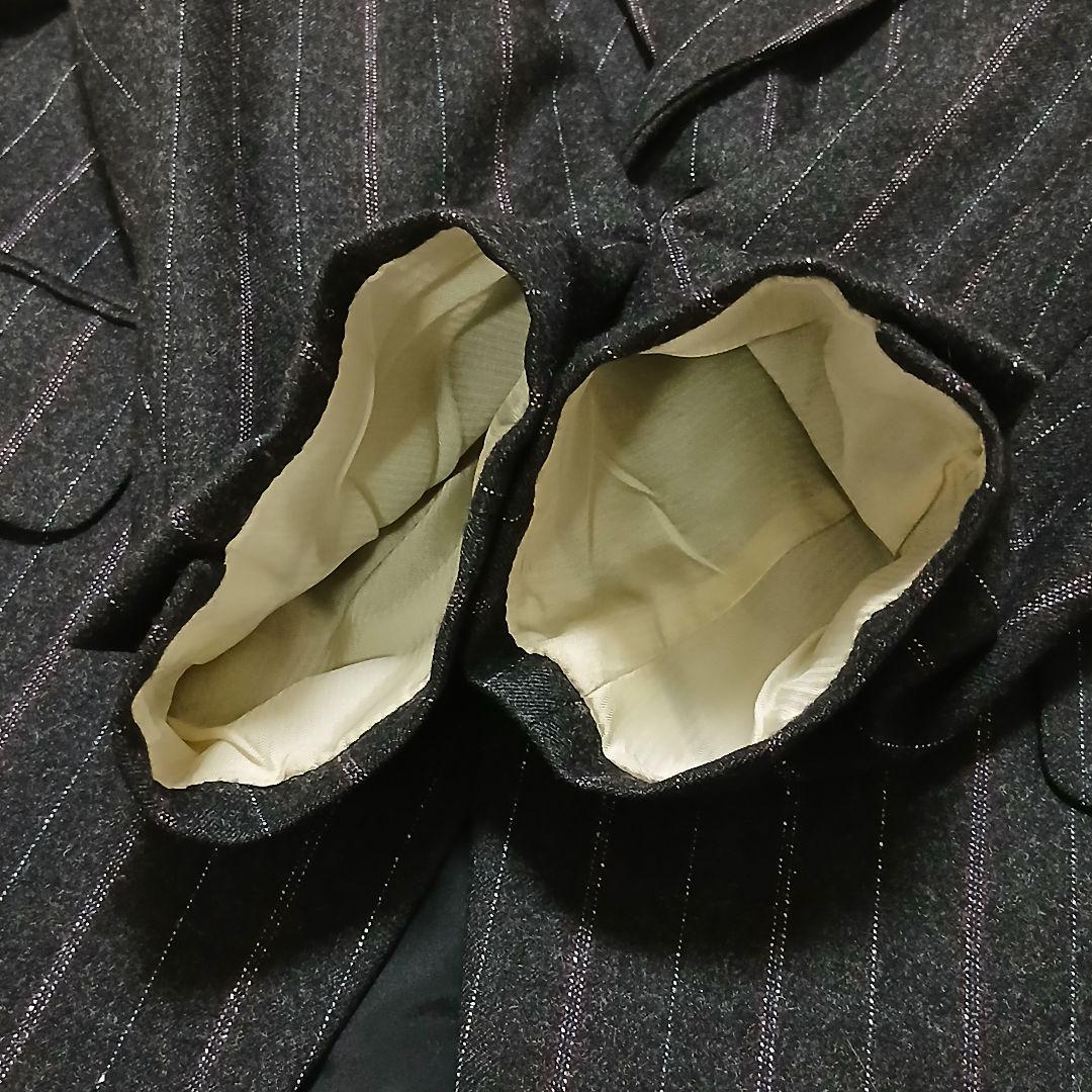 【美品】DURBAN ストライプ 3ピースウールセットアップスーツ ブラック