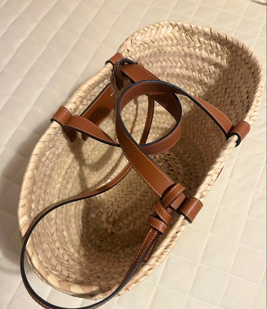 ティーン CELINE クラシック パニエ / ラフィア ＆ カーフスキン